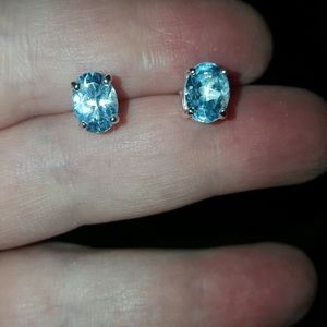 Topaz stud earrings in sterling silver